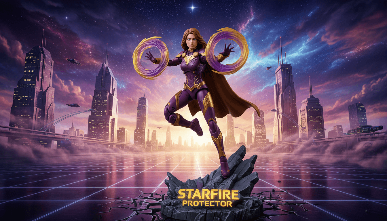 Jean Grey action figure in dramatic cosmic scene